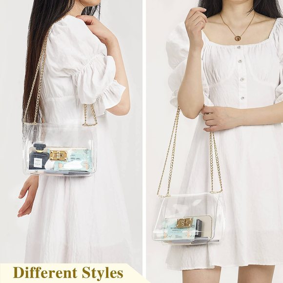 Clear Purse, Clear Bag Stadium Aroved, Transparent Crossbody Bag ^_^ - Picture 6 of 7